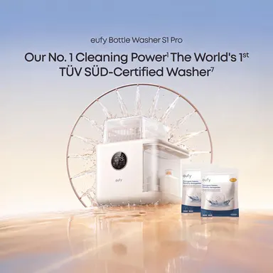 eufy Bottle Washer S1 Pro & Bottle Washer S1,  Built-in Water Softener, All-in-One 3D HydroBlast Washer, 212°F Steam Sterilizer & Thoroughly Fast Dryer, Largest 10-Bottle Capacity, Smart App Control, Hands-Free.FSA-HSA eligible.