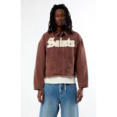 Pacsun Men's Saints Raw Applique Gas Jacket