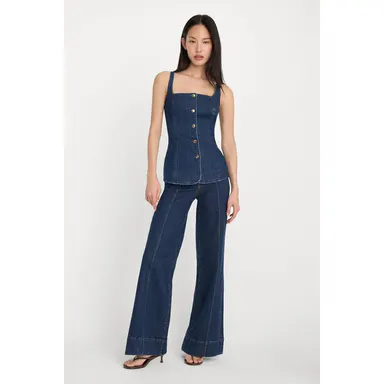 GOOD WAIST PALAZZO JEANS | INDIGO1169