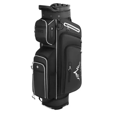 UNIHIMAL Hive Vault Premium Golf Cart Bag for Adults, 14-Way Organizer with Full-Length Dividers, Magnetic Leather Pocket and Rain Cover, Father's Day Gift, Golf Cart Accessories, Nylon, Rain Hood, Multi-Compartment Golf Club Bags