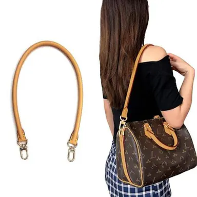 Jiesinlov 27.5in High-Quality Vachetta Leather Detachable Bag Strap - Removable Shoulder Strap Purse Accessory, Deep Beeswax Finish, High-End Hardware, Meticulous Craftsmanship, Aftermarket Replacement for Speedy 20-30 Handbags, Detachable Straps