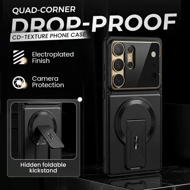 Weseecase Multifunctional Magnetic Cellphone Cover with Invisible Stand, Camera Protector, Strong Magnetic Hold for Samsung S Series Phone Accessories