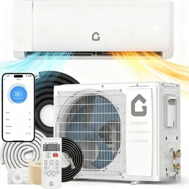 Garvee 24K/23K/18K/17K/12K/11.5K/9K BTU Mini Split Air Conditioner and Heat Pump, 22 SEER2 Ultra Quiet 110/115V/208-230V Ductless AC with WiFi & App Control, Cools/Heats up to 1500 Sq.Ft, Easy Installation Kit