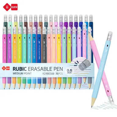 iiGEN RUBIC Erasable Gel Pens - 0.6mm Retractable Twist Pens with Ergonomic Hexagonal Grip, Smooth Writing, Error Removal, Back to School Haul, Stationery Supplies, Teacher Stuff, Stuff for School
