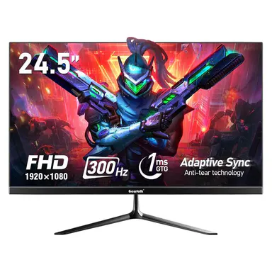 24.5 Inch PC 300/200Hz Gaming Monitor, FHD 1080p Screen,Adaptive Sync,1ms Without Bezel, 98% sRGB, 178 ° Angle View, HDMI、DisplayPort, Compatible with Wall mounting 75 * 75MM - Black,back to school,back to school haul