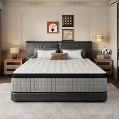 12 Inch Bed-in-a-Box Hybrid Mattress, Medium Firm with Pressure Relief & Motion Isolation, Twin/Full/Queen/King for All Sleepers, Queen Size Mattress, Full Size Mattress Supportive Memory Foam Premium Memory Foam
