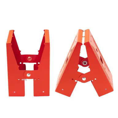 GJANSH 2Pcs Heavy Duty Sawhorse Brackets with Down Clamp – Adjustable Fast Fixed Clip for Woodworking, DIY Projects & Jobsite Cutting. Secure Connector for 2x4 Lumber.