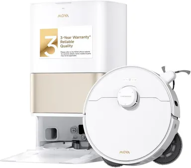 Mova P10 Pro Ultra Gen 2 Robotic Vacuum and Mop, 26,000Pa Suaction, 212°F Hot Water Auto Mop Washing, 1-Hour Hot Air Drying, Extenable Mop, All-in-One Dock, Triple Anti-Tangle System for Home,dorm essentials,home essentials