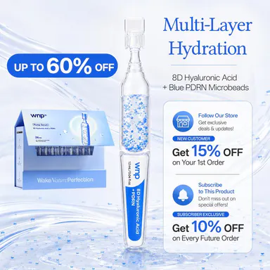 [NEW] WNP Plump Serum | 3% 8D Hyaluronic Acid + PDRN Blue Beads | Ultra-Low Molecular HA & 10 Peptide Complex | Long-Lasting Hydration for Plump | Smooth, Firm-Looking Skin