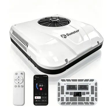 12V Rooftop Air Conditioner 10K BTU , DC RV AC Unit, Easy Install,Smart APP & Remote Control Fast Cooling Parking Conditioner for RV Camper Motorhome, Truck & Van ,