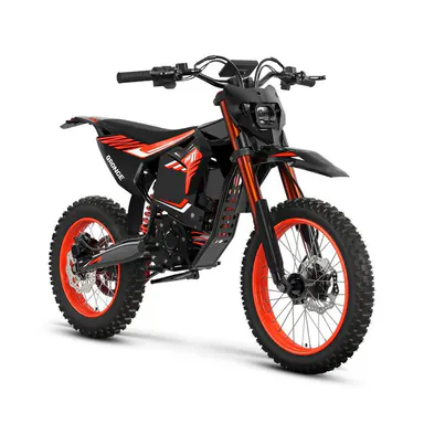 Qronge X1 Spark Electric Bike is designed for challenging terrain. Its 17\"/14\" wheel configuration balances stability and agility,and it features a powerful 4500W, 283 Nm of torque, and a large 60V 28.8Ah battery.