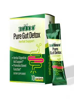 EGUOO Natural Herbs Dietary Fiber Powder Digestive Aid - Daily Gut Balance Digestion Healthcare Supplement, Contains Senna Leaf, Cascara Sagrada, 10 Packets Summer Essential,travel essentials