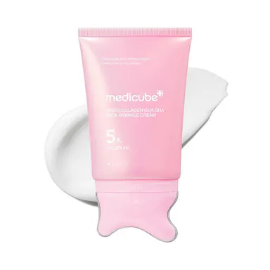 [NEW] [medicube] PDRN Collagen Gua Sha Neck Wrinkle Cream | Built-In Gua Sha Massager with Volufiline 5% + PDRN | Firming, Contour Care for the Look of Fine Lines, Jawline, Neck, Décolleté,Underarms, Chest, Legs, Shoulder | Massage Cream | Korean Skincare