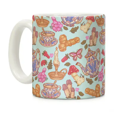 Cottage Core Coffee Mug Reusable Ceramic Drinkware with Large Handles – Printed in the USA – Aesthetic Coffee & Tea Mug