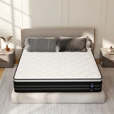 Queen Mattress 12/14 Inch Hybrid Mattress in a Box T/F/Q/K Size Medium Firm Memory Foam Skin-Friendly Back Pain Relief Easy Setup Sweet Dream Bedding