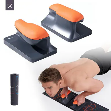 Keep Ergonomic Push-Up Stands With Training Mat Set| Reduces Wrist Pain | 3.6\" Elevation | 25% Better Grip | 20% Higher Capacity | Perfect Home Gym