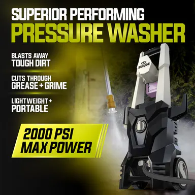 Sun Joe 2000 PSI Max All-Purpose Electric Pressure Washer | 13-Amp | 4 Nozzles | Foamer Cannon
