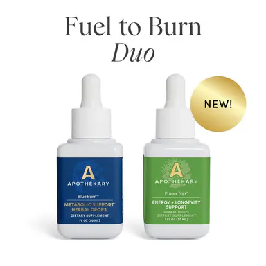 Apothékary Fuel to Burn Duo - Metabolic + Energy, NMN for NAD+ Support and Longevity Herbal Drops* | Made in the USA