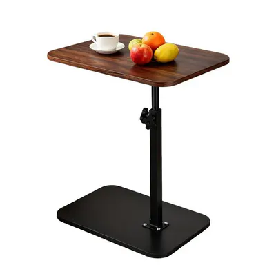 Adjustable Height C-Shaped TV Tray Table - Heavy Duty Side Table with 360° Swivel Heavy Metal Base, Portable Snack Tray for Couch Eating, Mobile Living Room Furniture for Small Spaces