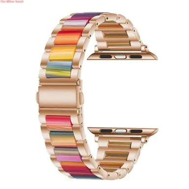 Adjustable Metal Resin Watch Band, Compatible With Apple Watch Series 1-11 SE Ultra, Multi Size 38-49mm Replacement Strap (No Watch) Smartwatch Accessories Personalized tiktokshopbacktoschool