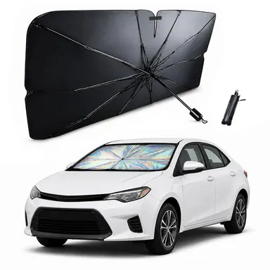 Universal Foldable Car Window Umbrella Sunshade - Polyester Auto Accessory, Car Shade Front Windshield Heat Shield, 1-Click Install & Store, UV Protection for SUVs/Trucks, Summer Daily Commute Essential, Car Window Shades, Car Stuff