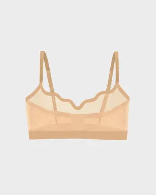 Women's Cookie Dough Sheer Bralette - Breathable, Lightweight, Comfortable, Sexy, Natural Shape Underwear