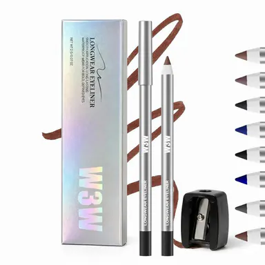 Flawless Plum Eyeliner Pencil - Waterproof, Smudge-Proof, Transfer-Proof, Long-Lasting Creamy Gel for Precision Glide, Inner/Outer Eyelids, Smokey Eye & Winged Makeup, All-Day Wear, Includes Plum Lipliner for Adults
