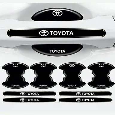 KIZFOT 8-Piece Toyota Car Door Handle Cover Sticker Set - Scratch-Resistant Door Groove Protection, Car Accessories, Fit for Toyota Models