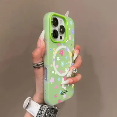 Candy color 2-in-1 Garden Summer Dopamine Phone Case, military grade anti drop, supports Magsafe phone case, suitable for iPhone 17 Air 16 Pro Max 15 14 Plus 13 12 11 Samsung Galaxy S26 Ultra S25 Ultra S24 S23 S22 phone case. A200
