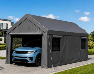 Jolydale Heavy Duty Carport 10x20/12x20/20x20 FT Portable Garage Canopy with Roll-Up Windows, Removable Sidewalls & Doors, Waterproof Car Shelter for Car Truck SUV Boat, Grey,home decor,camping essentials