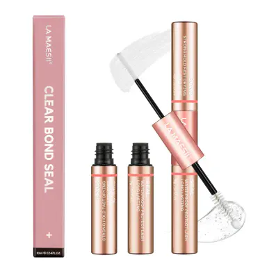 La Maesii Clear Lash Cluster Glue 10ml,Lash Bond and Seal Waterproof,Lash Glue for Eyelash Clusters Long-Lasting,Strong Hold Eyelash Cluster Glue Sensitive Eyes Latex-Free