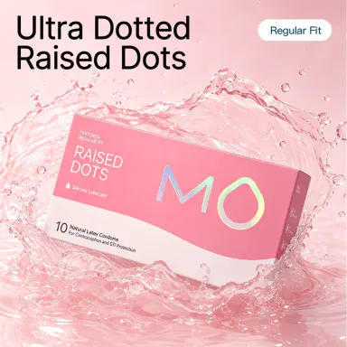 MO 2080 Universal Patterned Surface Condoms for Men - Thin Comfortable Natural Latex, Raised Dots, Skin-Friendly Silicone Clean Formula, Enhanced Stimulation, 10 Pcs for Everyday Confidence, Textured Surface