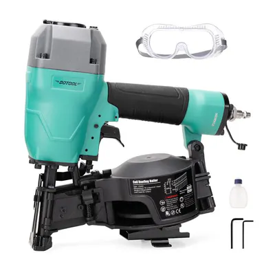 DOTOOL Roofing Nailer CN45C 15 Degree 3/4-Inch to 1-3/4-Inch Roofing Nail Gun Pneumatic Coil Nailer 120 pcs Load Capacity Siding Nailer with Tilt Magazine for Asphalt Roofing Shingles, Fencing, and Wood Siding