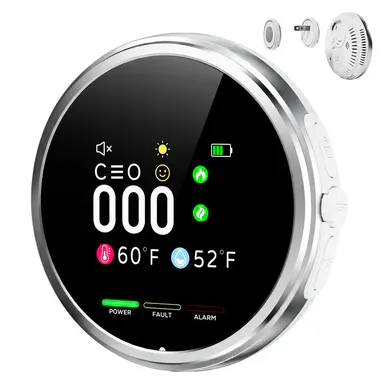 MUTAK 6-in-1 Smart Home Portable Detector with Natural Gas & Temp, Humidity Monitor, HD Display, Plug-and-Play, Battery Backup, for Home, Kitchen, RV & Dorm,back to school,back to school haul
