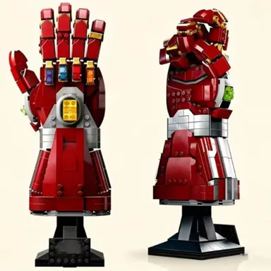 2026 New Creative Brick Model Building Blocks, Gold Infinite Nano Glove Toy Model Decorative Item, Christmas Gift