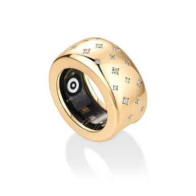 PAVOI Starburst Smart Ring Cover for Women Compatible with Oura Ring Gen 4 - 14K Gold Plated Fitness Ring Cover