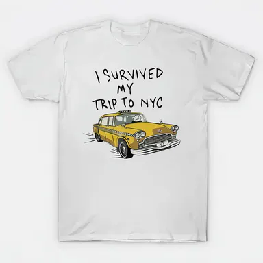 Tom I Survived My Trip To NYC White T-Shirt Size S-4X Casual