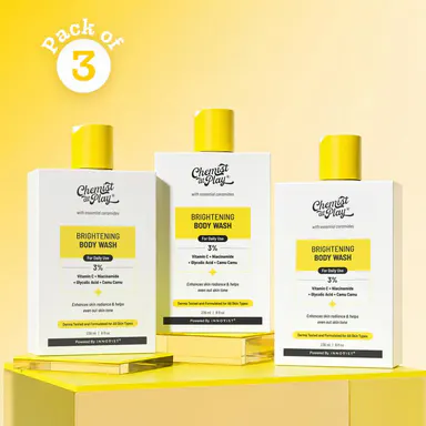 Brightening Body Wash with Vitamin C & Glycolic Acid - 8fl oz X3  | Helps even out skin tone