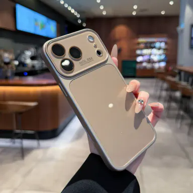 Luxury skin texture crystal phone case, dopamine, Y2K style, all inclusive lens anti drop protection, suitable for iPhone 17 Promax 16 Promax 15 14 13 series skin friendly solid color phone case, solid color phone protective case-A206