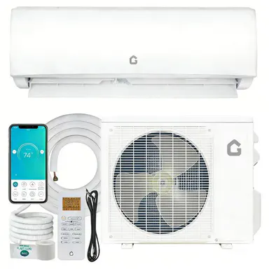 Garvee 17000 BTU Mini Split AC/Heating System, 230V WiFi Enabled Wall Mounted Air Conditioner, Energy Efficient Heat Pump, Cools Up to 1250 Sq.Ft, Complete Installation Kits Included