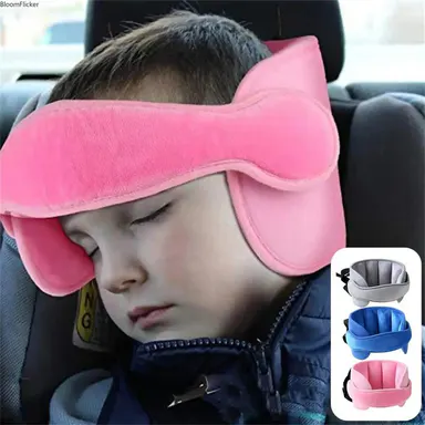 Adjustable Fabric Car Seat Head Support Strap for Teens Boys & Girls, Soft Neck Relief Sleep Pillow, Secure Stable Head Rest Attachment Ideal for Long Road Trips, School Commutes & Cross-Country Travel