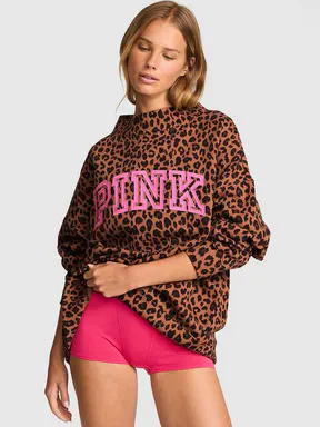 PINK Campus Fleece™ Oversized Mock-Neck Sweatshirt