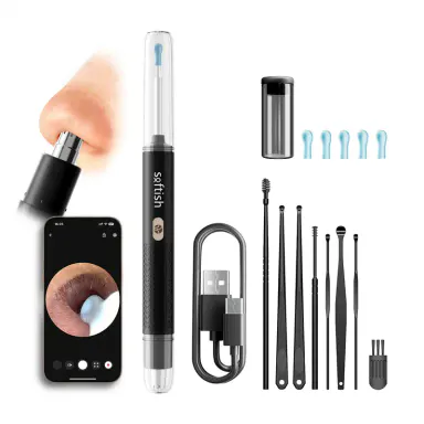 Visual Ear Wax Removal Kit with 1080P HD Camera & App, Rechargeable Self Care Gadget with 8 Soft Silicone Tips for Safe At-Home Cleaning, Self Care Gadgets, Ear Wax Removals