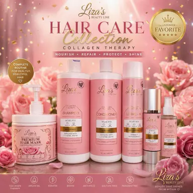 1592- Liza’s Beauty Line 6-Step Complete Hair Care Shampoo Set