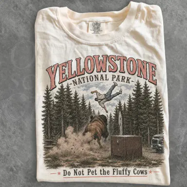 Do Not Pet The Fluffy Cows T-shirt, Yellowstone National Park Shirt, Family Trip Outfit, Matching Camp Tees, Vacation Gifts