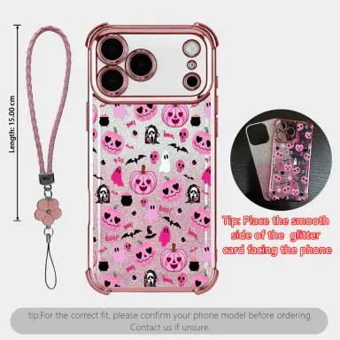 Cute Halloween Pumpkin Ghost Phone Case for iPhone 17 Pro Max Air,16 Plus,15,14,13,12,11,XR,XS Max & Samsung Galaxy S26,S25,S24,S23,S22, Transparent Soft Silicone Cover, 4-Corner Drop Protection, Non-Yellowing Shockproof, Gift for Her, JL118, Durable Cove