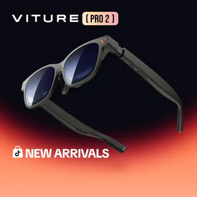 VITURE Pro 2 XR AR Smart Wearable Glasses - UltraClarity 3.0, 146\" Display, 50° FOV, 1600 Nits Micro-OLED, 63g Lightweight Design, 0-5.00D Built-in Diopter, Eye Care Blue Light Filter Display, Phone & Computer Sync for Gaming, Movies, Glasses Blue Light