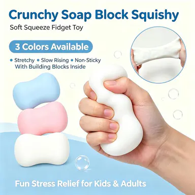 Soap Crunchy Ball Squishy Soap Stress Ball Fidget Toy Crunchy Squeeze Ball Cute Desk Fidget Round Blocks Filled ASMR Anti Stress Toys for Adults Fidget Balls Birthday Gifts For Exam Week halloween / haunted