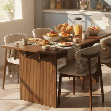 COLAMY HALO 63\" Modern Indoor Dining Table for 4 to 6 People, Stylish Furniture for Dining Room, Sturdy Tables & Desks for Home Use