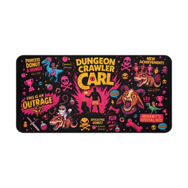 Dungeon Crawler Carl Desk Mat, Princess Donut Gamer Mouse Pad, RPG Gaming Desk Setup, Fantasy Reader Gift, DCC Fan Merch-bok10247